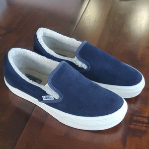 Vans Blue Suede Sherpa Lined Slip On